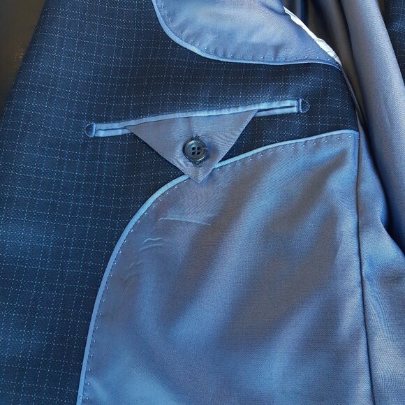 Daniel Hechter Paris 42L Indigo Blue Men's Sport Coat Jacket Blazer - Picture 4 of 10